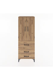 Hyperion Dolap 3 Raflı 3 Çekmeceli 2 Kapaklı 60x44x163 Çam-Çam