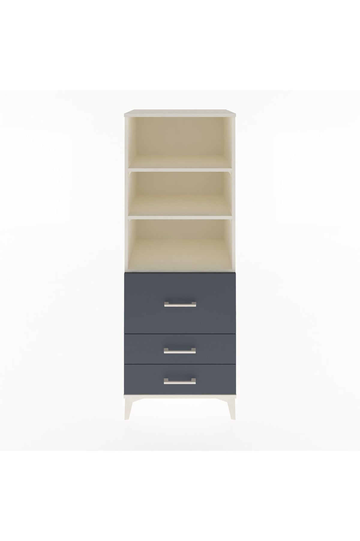 Hyperion Dolap 3 Raflı 3 Çekmeceli 60x44x163 Aytaşı-Antrasit