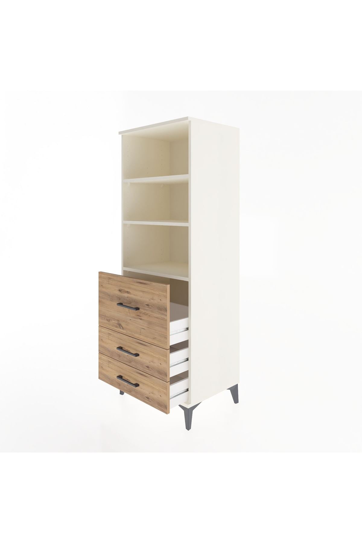 Hyperion Dolap 3 Raflı 3 Çekmeceli 60x44x163 Aytaşı-Çam