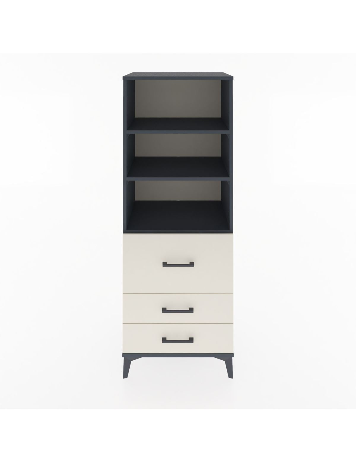 Hyperion Dolap 3 Raflı 3 Çekmeceli 60x44x163 Antrasit-Aytaşı