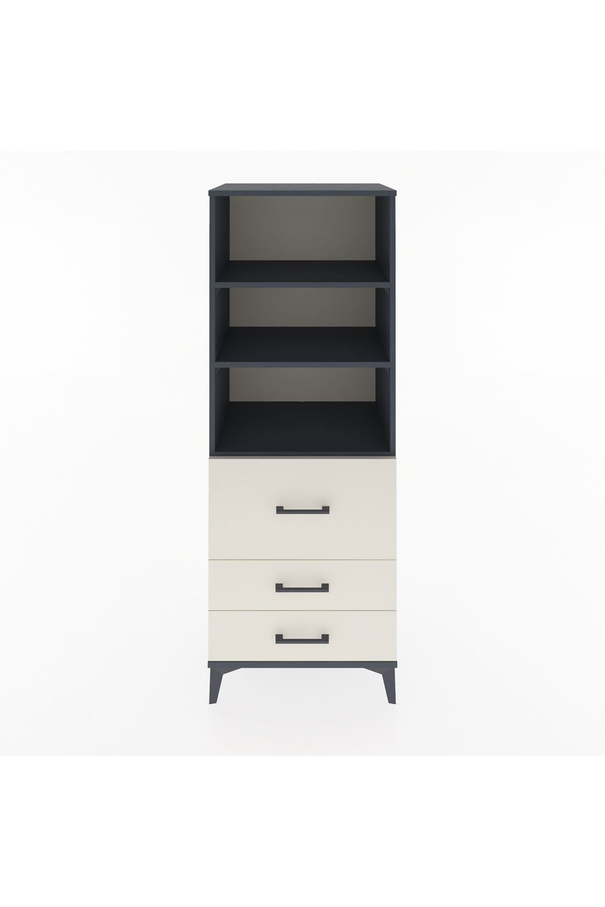 Hyperion Dolap 3 Raflı 3 Çekmeceli 60x44x163 Antrasit-Aytaşı