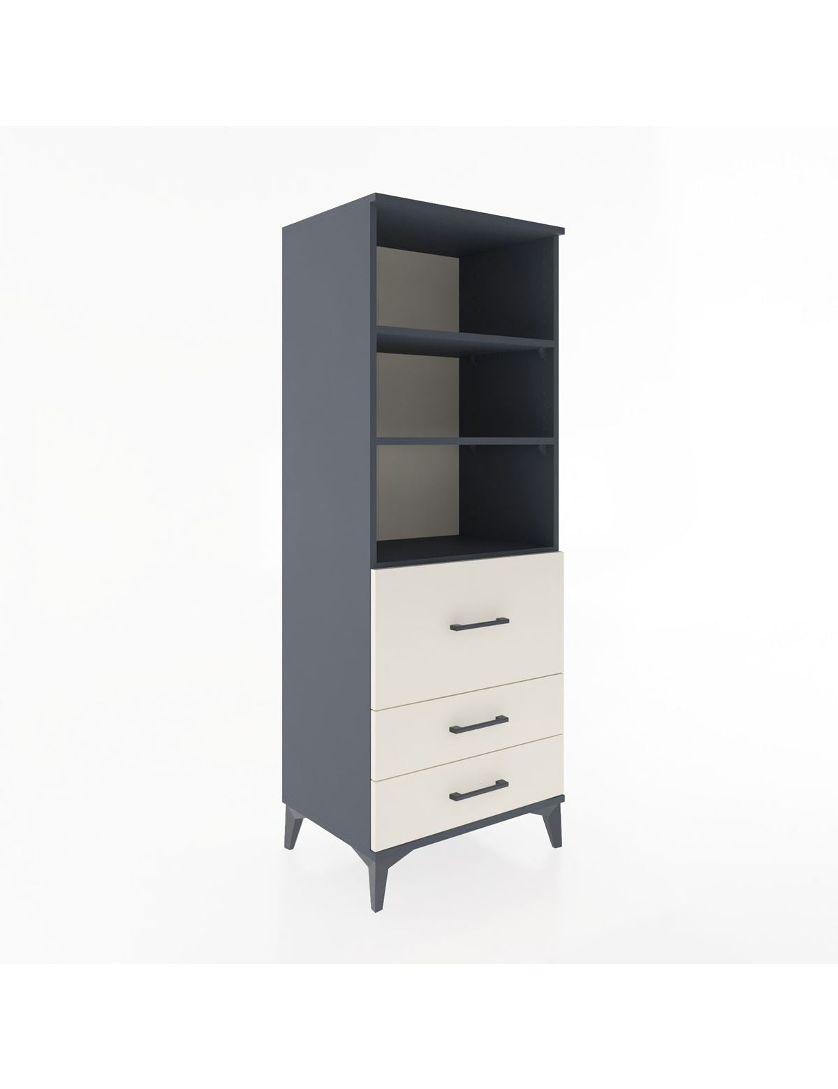 Hyperion Dolap 3 Raflı 3 Çekmeceli 60x44x163 Antrasit-Aytaşı