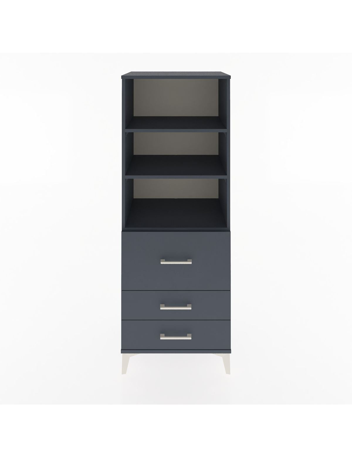 Hyperion Dolap 3 Raflı 3 Çekmeceli 60x44x163 Antrasit-Antrasit