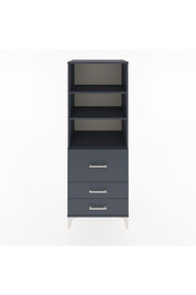 Hyperion Dolap 3 Raflı 3 Çekmeceli 60x44x163 Antrasit-Antrasit