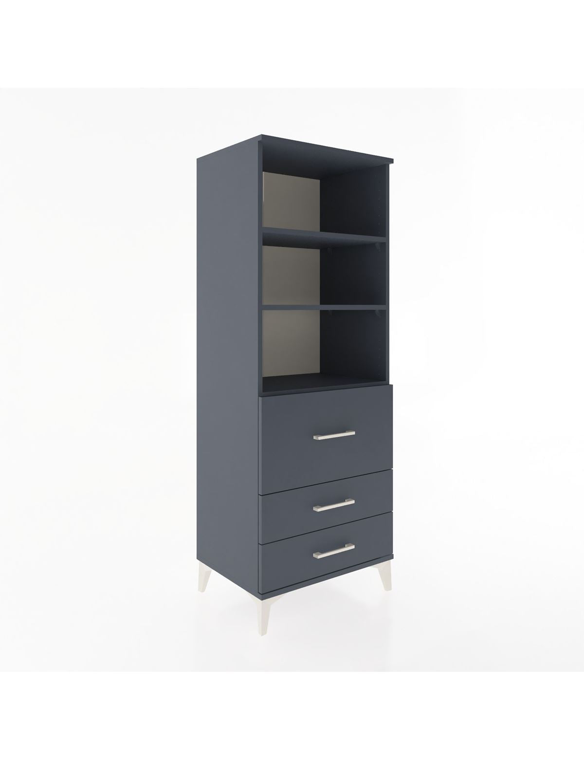 Hyperion Dolap 3 Raflı 3 Çekmeceli 60x44x163 Antrasit-Antrasit