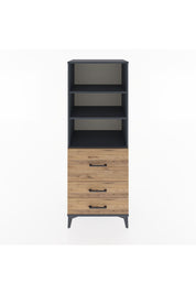 Hyperion Dolap 3 Raflı 3 Çekmeceli 60x44x163 Antrasit-Çam