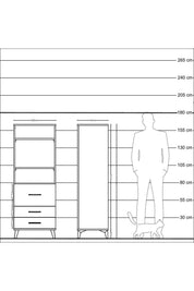 Hyperion Dolap 3 Raflı 3 Çekmeceli 60x44x163 Antrasit-Çam