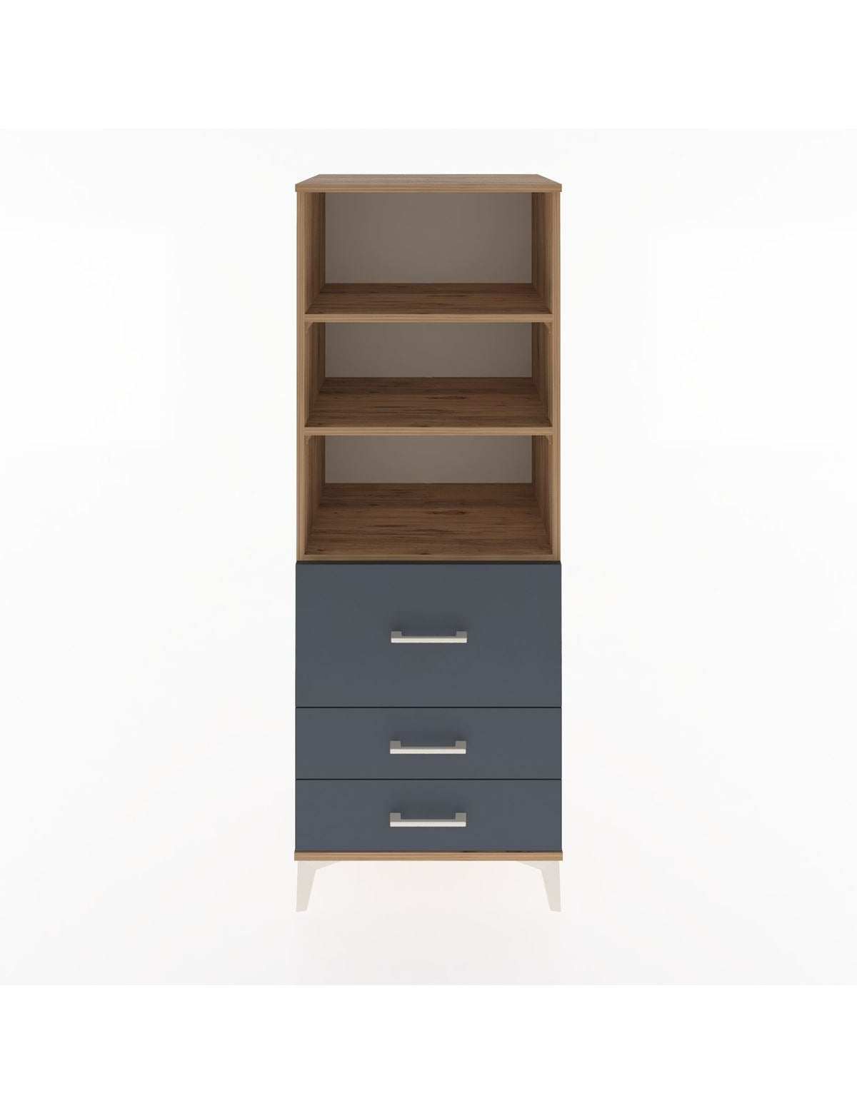 Hyperion Dolap 3 Raflı 3 Çekmeceli 60x44x163 Çam-Antrasit