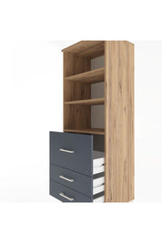 Hyperion Dolap 3 Raflı 3 Çekmeceli 60x44x163 Çam-Antrasit
