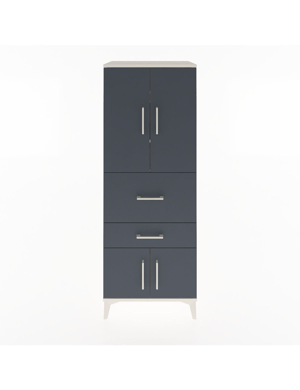 Hyperion Dolap 3 Raflı 2 Çekmeceli 4 Kapaklı 60x44x163 Aytaşı-Antrasit