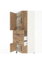 Hyperion Dolap 3 Raflı 2 Çekmeceli 4 Kapaklı 60x44x163 Aytaşı-Çam