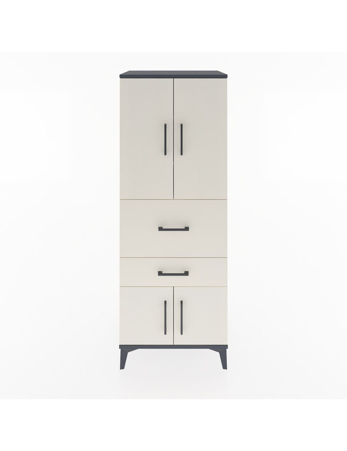 Hyperion Dolap 3 Raflı 2 Çekmeceli 4 Kapaklı 60x44x163 Antrasit-Aytaşı