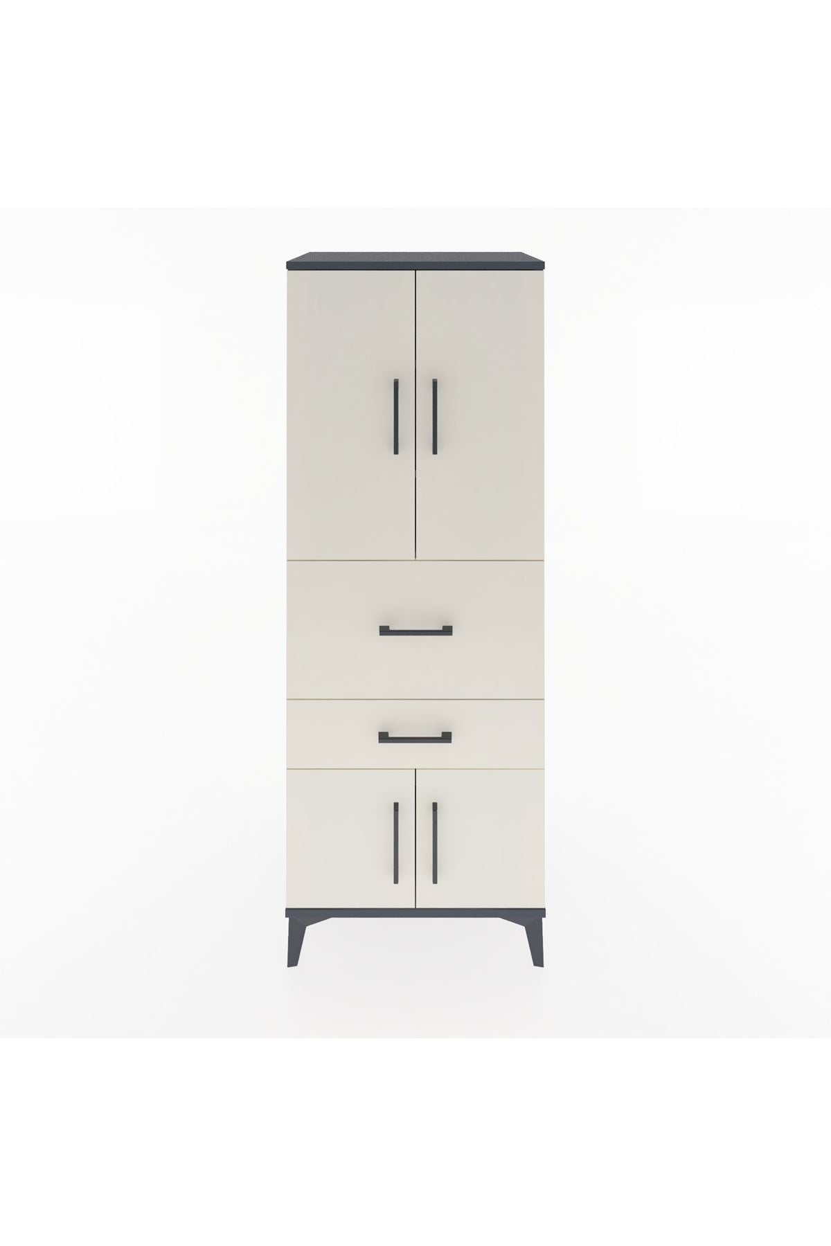 Hyperion Dolap 3 Raflı 2 Çekmeceli 4 Kapaklı 60x44x163 Antrasit-Aytaşı