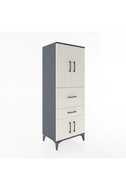 Hyperion Dolap 3 Raflı 2 Çekmeceli 4 Kapaklı 60x44x163 Antrasit-Aytaşı