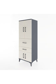 Hyperion Dolap 3 Raflı 2 Çekmeceli 4 Kapaklı 60x44x163 Antrasit-Aytaşı