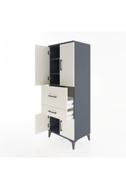 Hyperion Dolap 3 Raflı 2 Çekmeceli 4 Kapaklı 60x44x163 Antrasit-Aytaşı