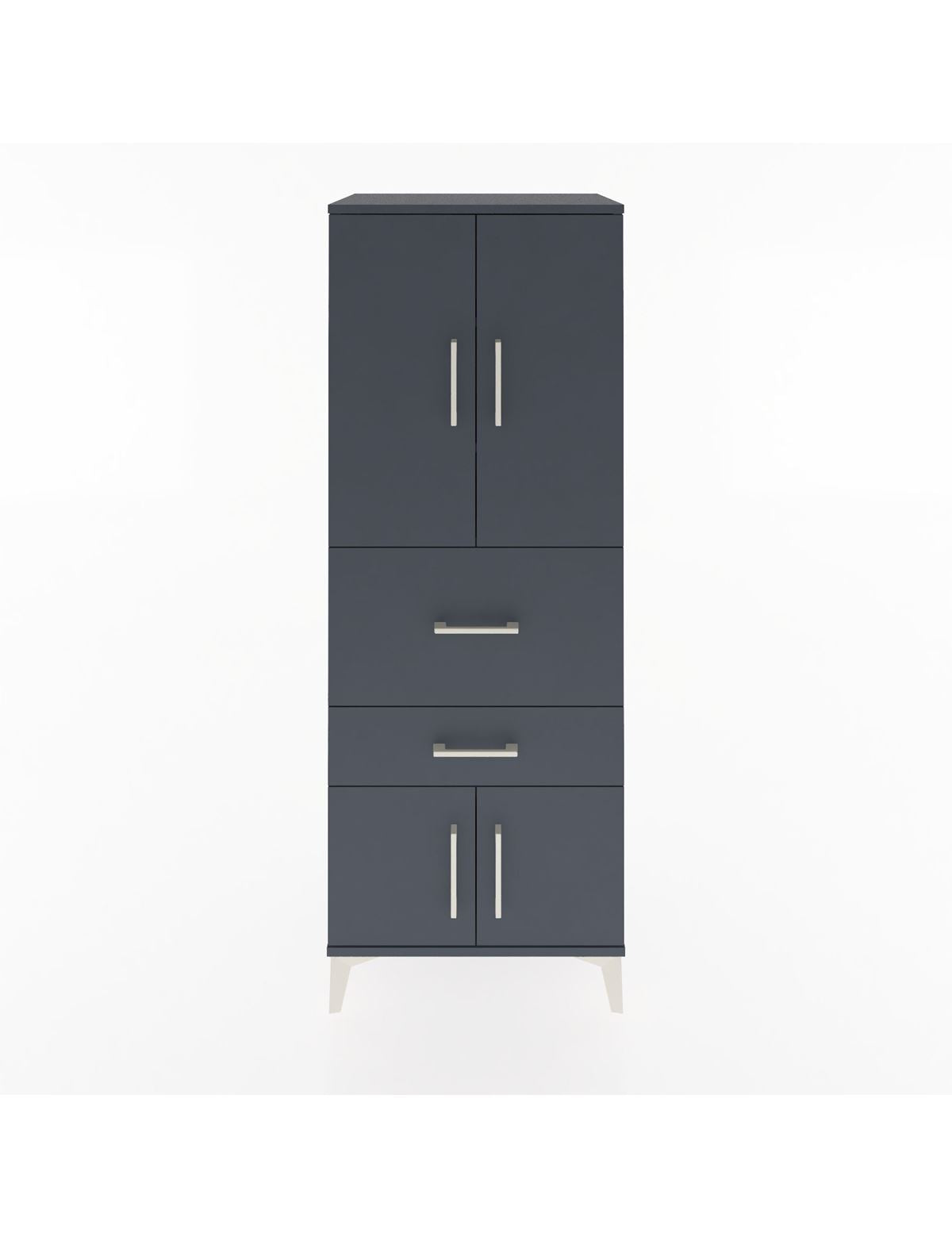 Hyperion Dolap 3 Raflı 2 Çekmeceli 4 Kapaklı 60x44x163 Antrasit-Antrasit