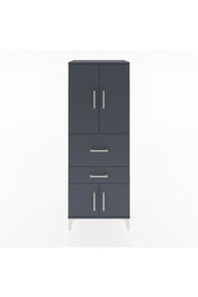 Hyperion Dolap 3 Raflı 2 Çekmeceli 4 Kapaklı 60x44x163 Antrasit-Antrasit