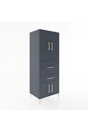 Hyperion Dolap 3 Raflı 2 Çekmeceli 4 Kapaklı 60x44x163 Antrasit-Antrasit