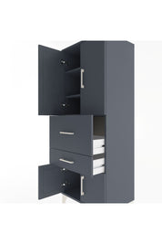 Hyperion Dolap 3 Raflı 2 Çekmeceli 4 Kapaklı 60x44x163 Antrasit-Antrasit