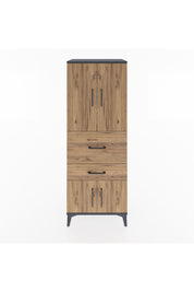 Hyperion Dolap 3 Raflı 2 Çekmeceli 4 Kapaklı 60x44x163 Antrasit-Çam