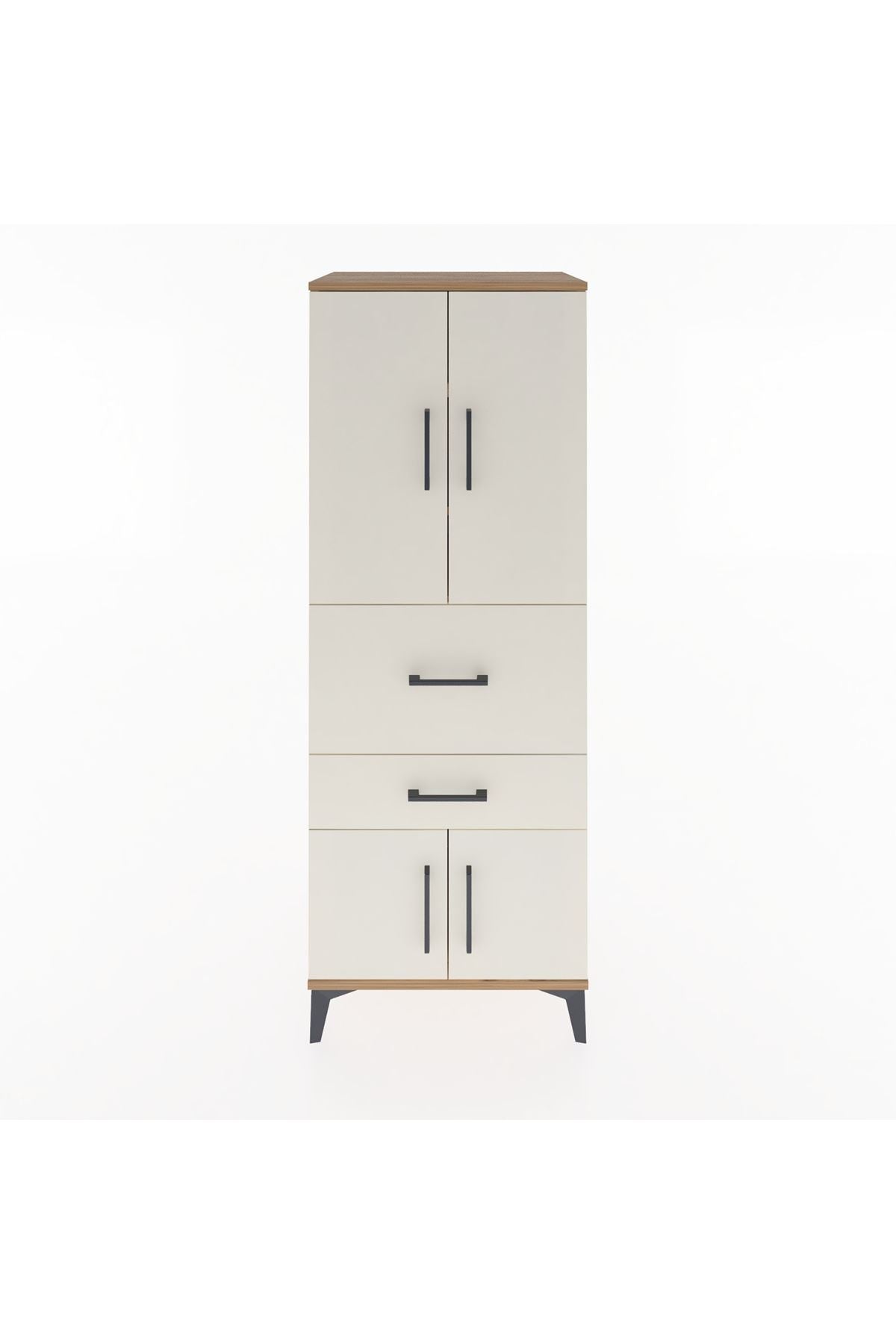 Hyperion Dolap 3 Raflı 2 Çekmeceli 4 Kapaklı 60x44x163 Çam-Aytaşı