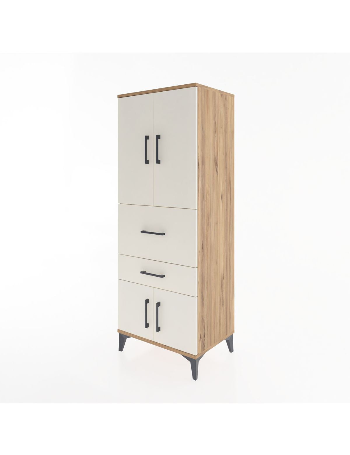Hyperion Dolap 3 Raflı 2 Çekmeceli 4 Kapaklı 60x44x163 - S53M029V7B