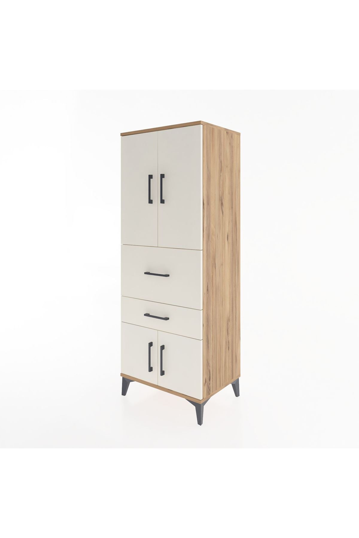 Hyperion Dolap 3 Raflı 2 Çekmeceli 4 Kapaklı 60x44x163 Çam-Aytaşı