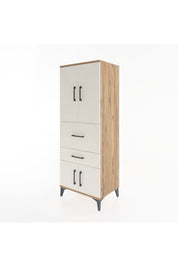 Hyperion Dolap 3 Raflı 2 Çekmeceli 4 Kapaklı 60x44x163 Çam-Aytaşı
