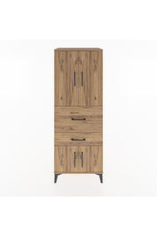 Hyperion Dolap 3 Raflı 2 Çekmeceli 4 Kapaklı 60x44x163 Çam-Çam