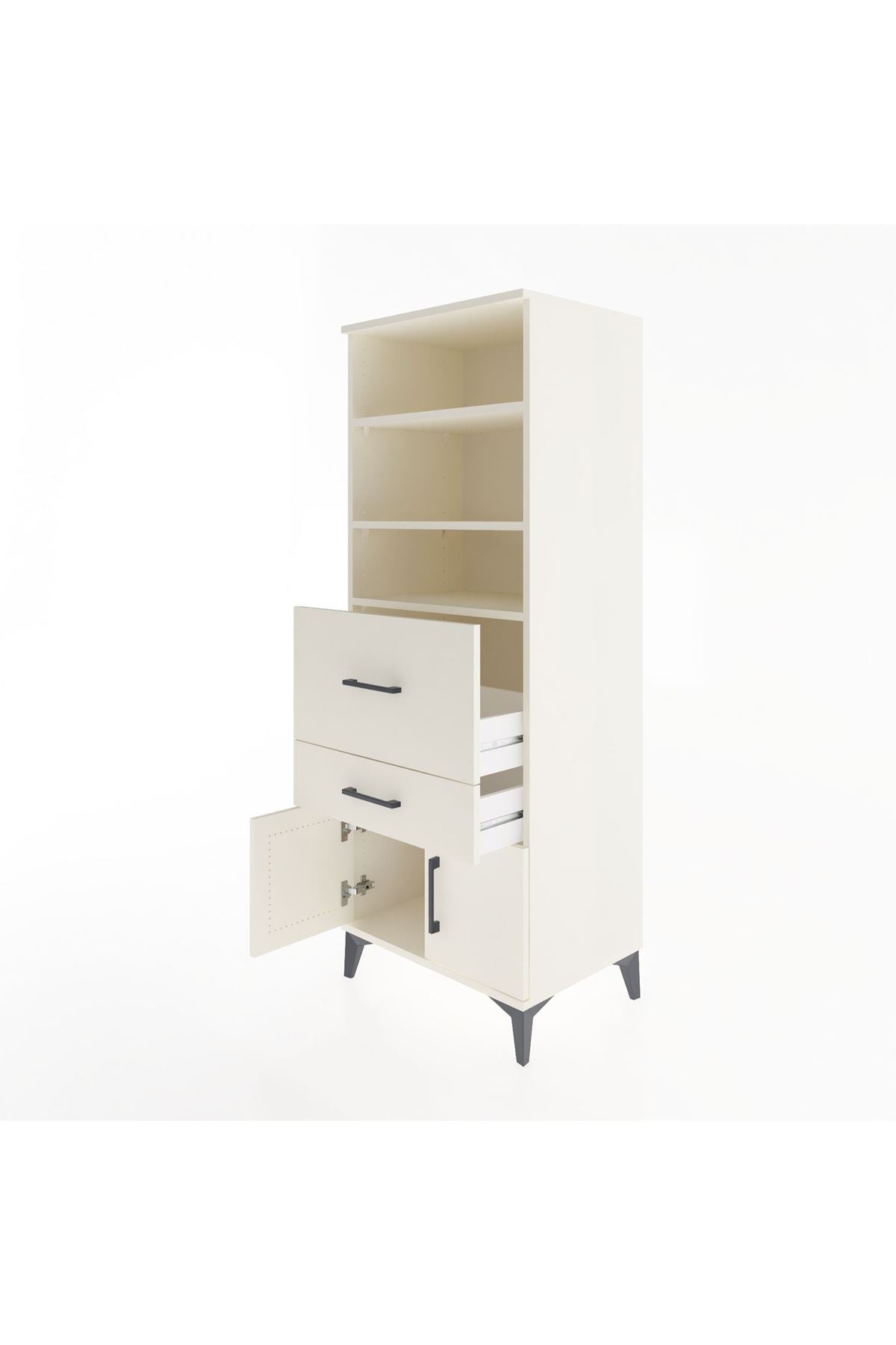 Hyperion Dolap 3 Raflı 2 Çekmeceli 2 Kapaklı 60x44x163 Aytaşı-Aytaşı