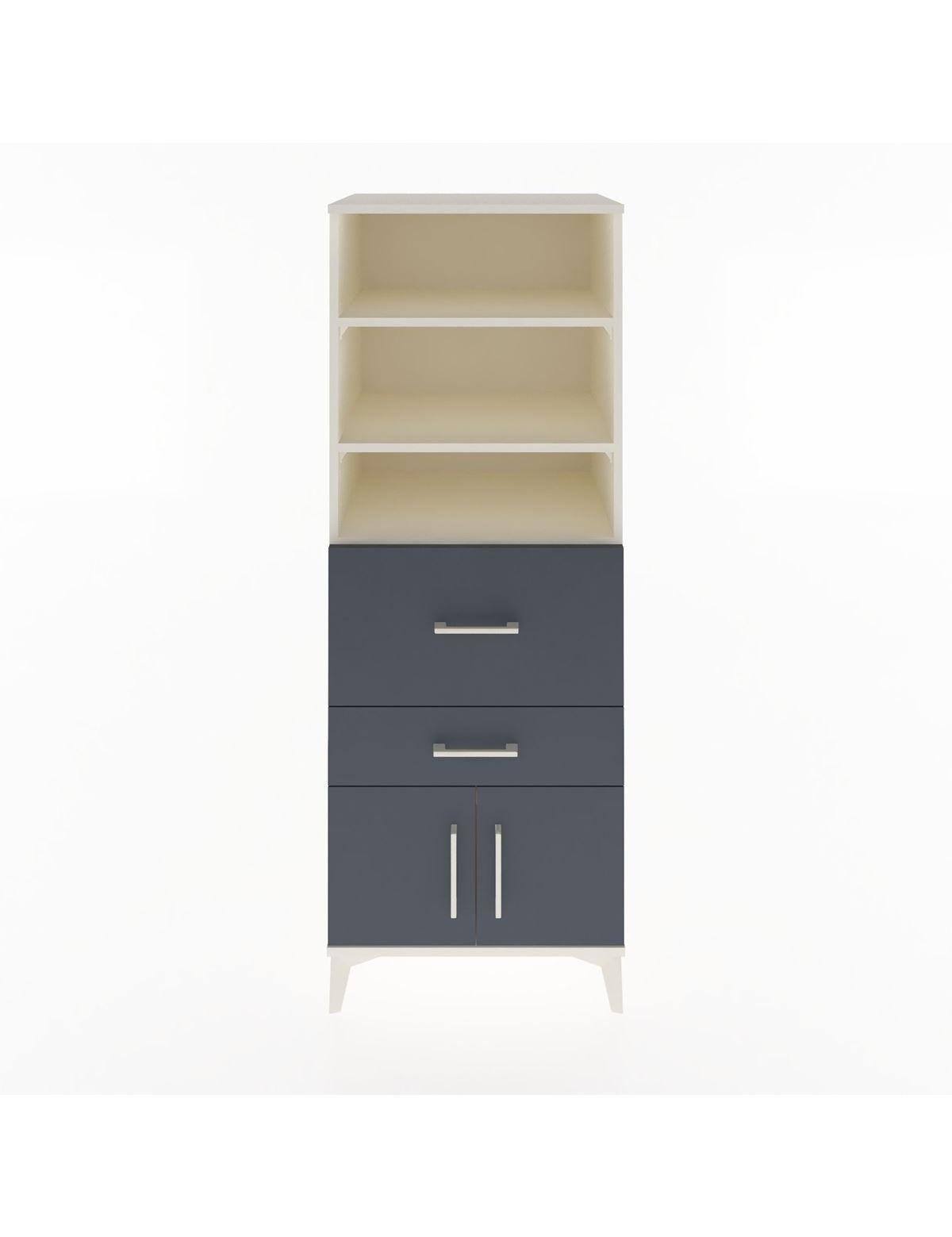 Hyperion Dolap 3 Raflı 2 Çekmeceli 2 Kapaklı 60x44x163 Aytaşı-Antrasit