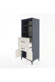 Hyperion Dolap 3 Raflı 2 Çekmeceli 2 Kapaklı 60x44x163 Antrasit-Aytaşı