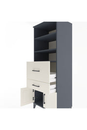 Hyperion Dolap 3 Raflı 2 Çekmeceli 2 Kapaklı 60x44x163 Antrasit-Aytaşı