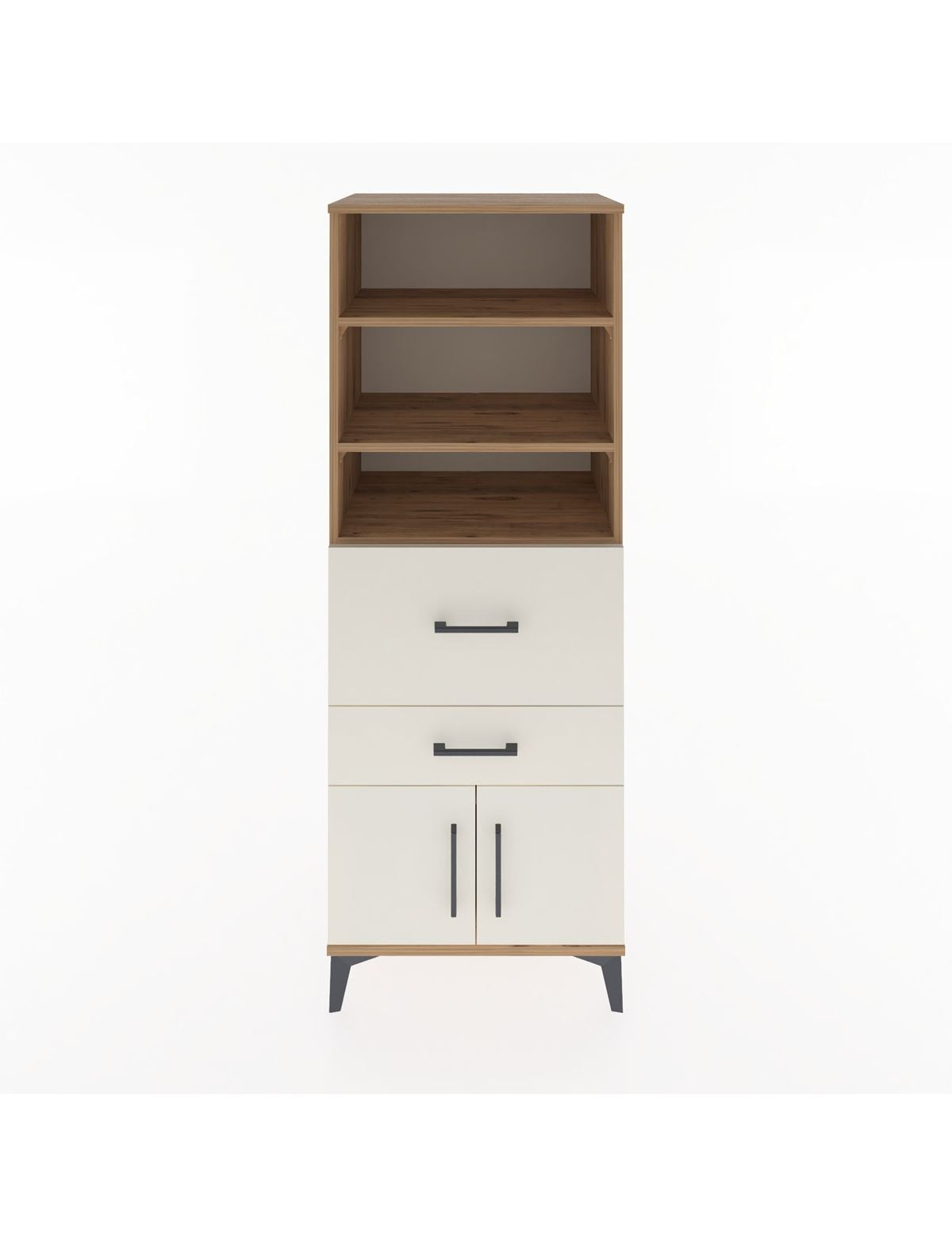 Hyperion Dolap 3 Raflı 2 Çekmeceli 2 Kapaklı 60x44x163 Çam-Aytaşı