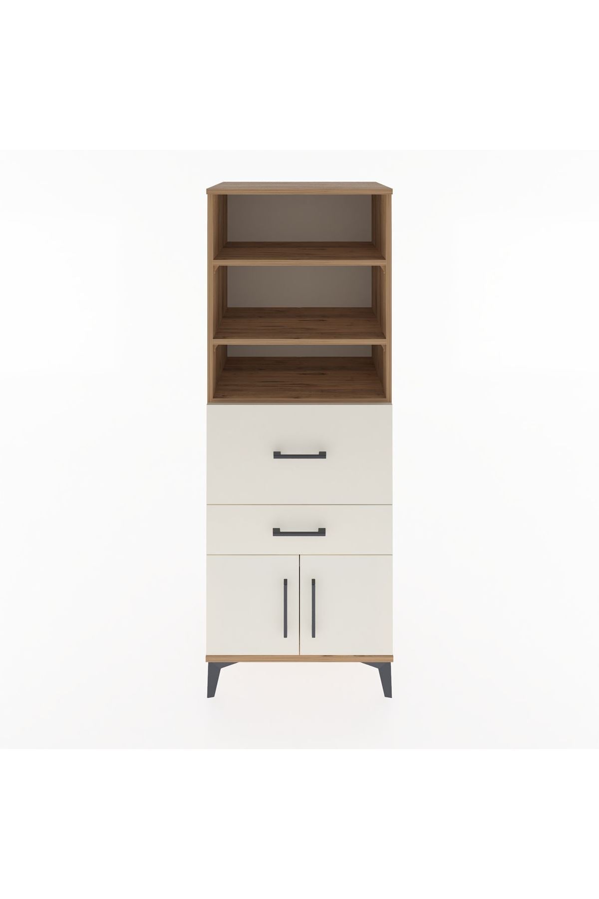 Hyperion Dolap 3 Raflı 2 Çekmeceli 2 Kapaklı 60x44x163 Çam-Aytaşı