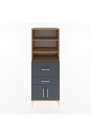 Hyperion Dolap 3 Raflı 2 Çekmeceli 2 Kapaklı 60x44x163 Çam-Antrasit