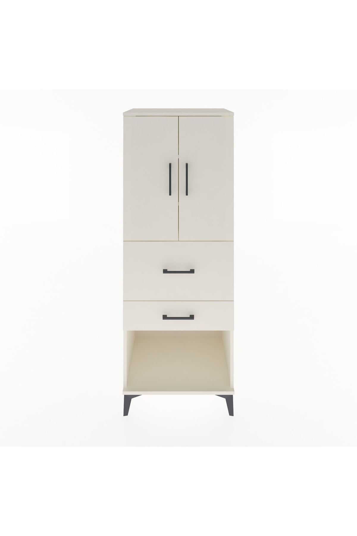 Hyperion Dolap 3 Raflı 2 Çekmeceli 2 Kapaklı 60x44x163 Aytaşı-Aytaşı