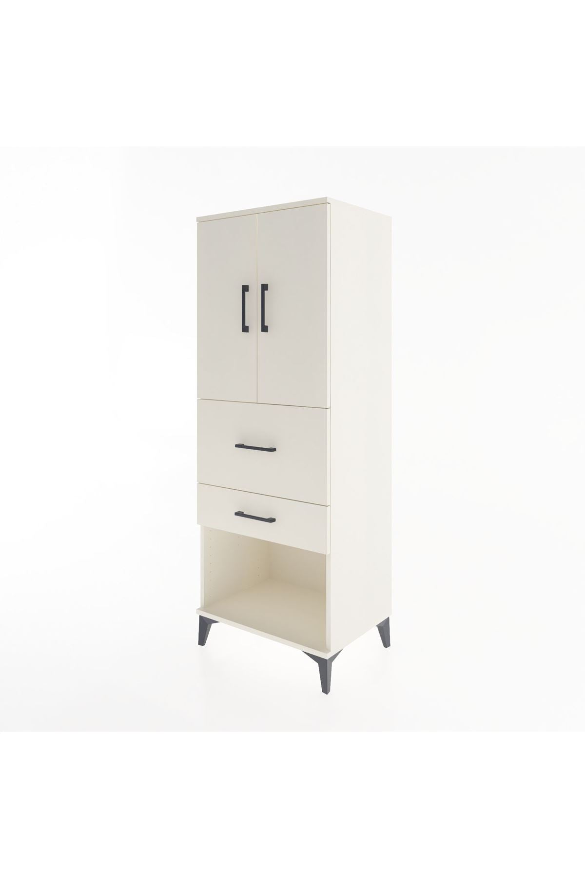 Hyperion Dolap 3 Raflı 2 Çekmeceli 2 Kapaklı 60x44x163 Aytaşı-Aytaşı