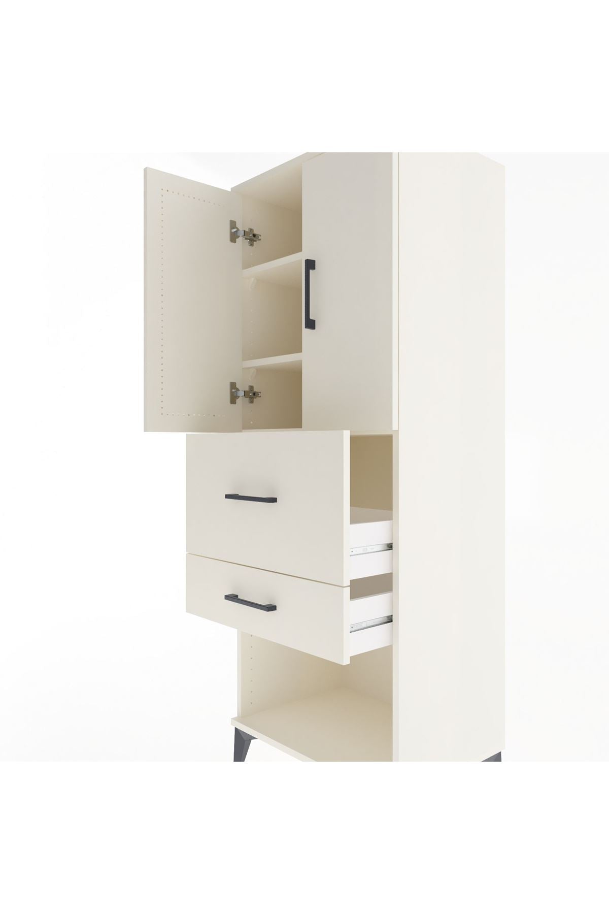 Hyperion Dolap 3 Raflı 2 Çekmeceli 2 Kapaklı 60x44x163 Aytaşı-Aytaşı