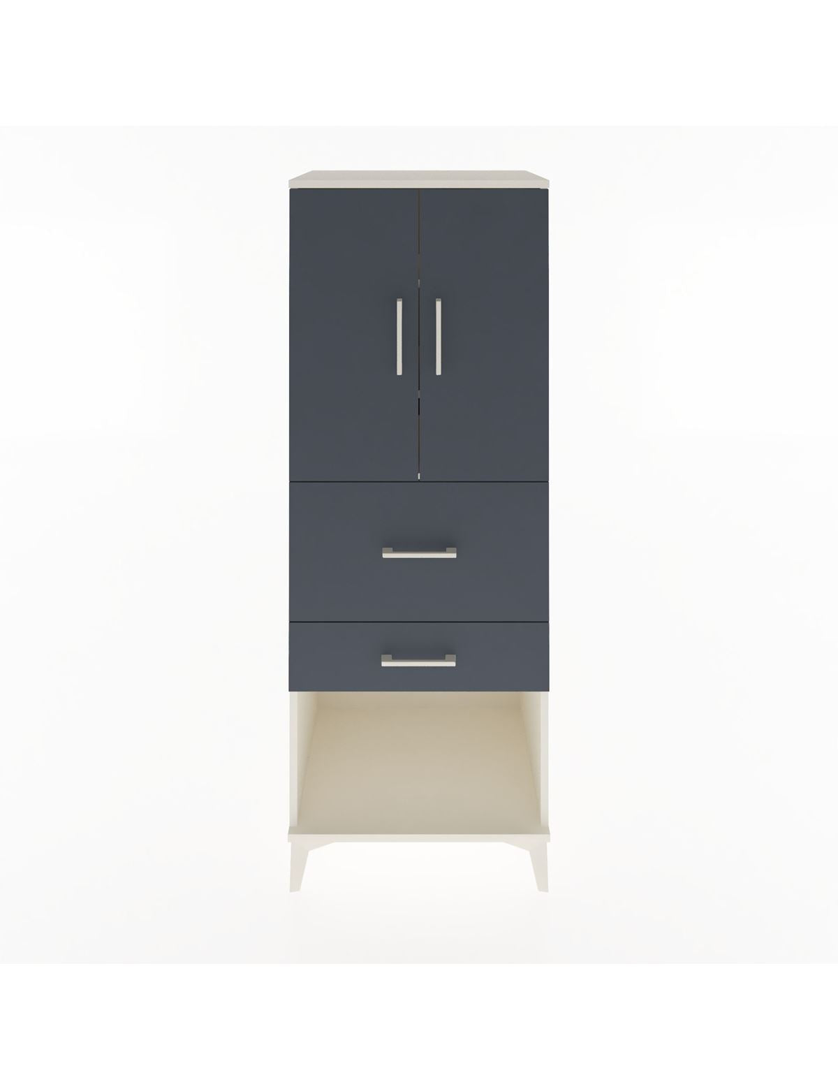 Hyperion Dolap 3 Raflı 2 Çekmeceli 2 Kapaklı 60x44x163 Aytaşı-Antrasit