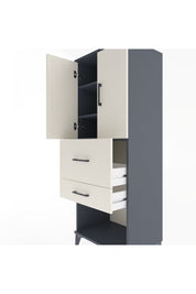 Hyperion Dolap 3 Raflı 2 Çekmeceli 2 Kapaklı 60x44x163 Antrasit-Aytaşı