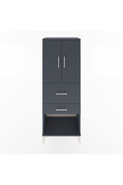 Hyperion Dolap 3 Raflı 2 Çekmeceli 2 Kapaklı 60x44x163 Antrasit-Antrasit