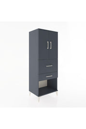 Hyperion Dolap 3 Raflı 2 Çekmeceli 2 Kapaklı 60x44x163 Antrasit-Antrasit