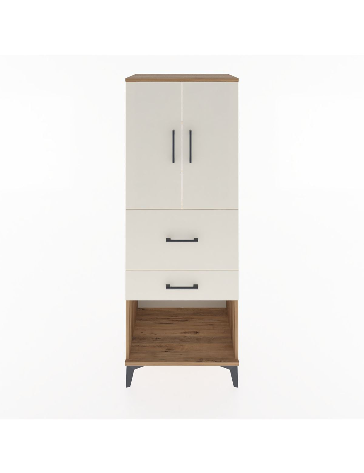 Hyperion Dolap 3 Raflı 2 Çekmeceli 2 Kapaklı 60x44x163 Çam-Aytaşı