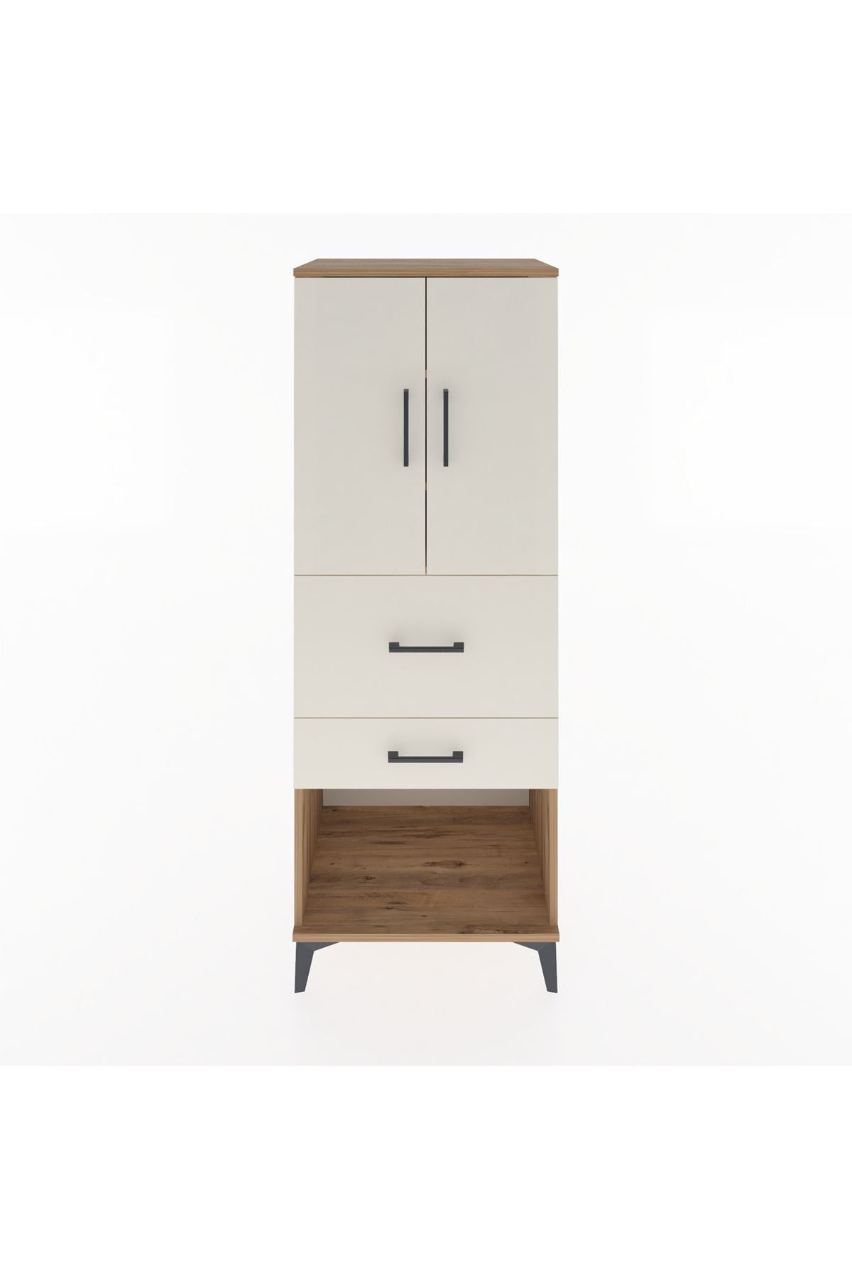 Hyperion Dolap 3 Raflı 2 Çekmeceli 2 Kapaklı 60x44x163 Çam-Aytaşı