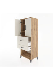 Hyperion Dolap 3 Raflı 2 Çekmeceli 2 Kapaklı 60x44x163 Çam-Aytaşı