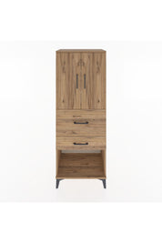 Hyperion Dolap 3 Raflı 2 Çekmeceli 2 Kapaklı 60x44x163 Çam-Çam
