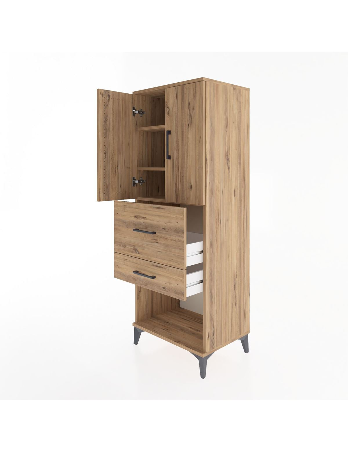 Hyperion Dolap 3 Raflı 2 Çekmeceli 2 Kapaklı 60x44x163 - S53M031V9B