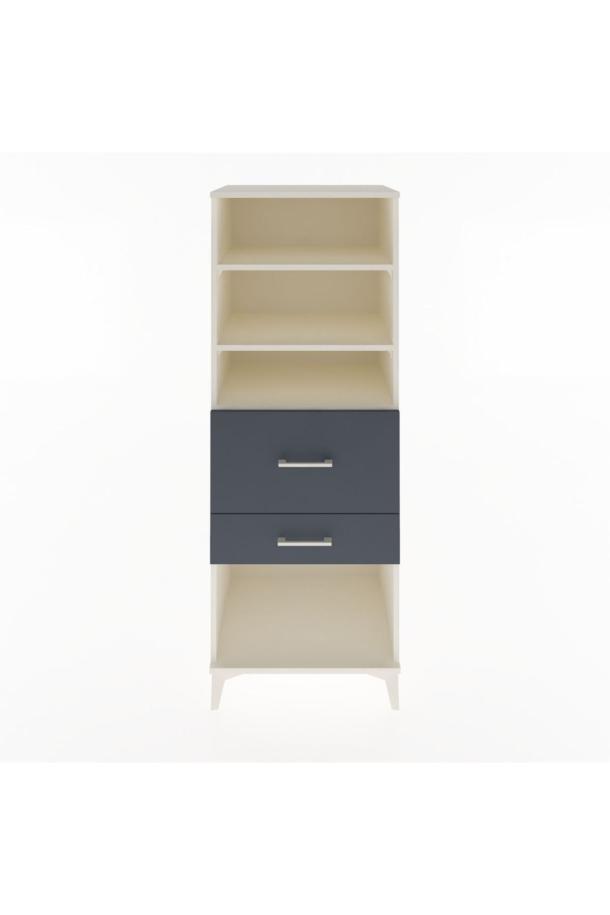 Hyperion Dolap 3 Raflı 2 Çekmeceli 60x44x163 Aytaşı-Antrasit